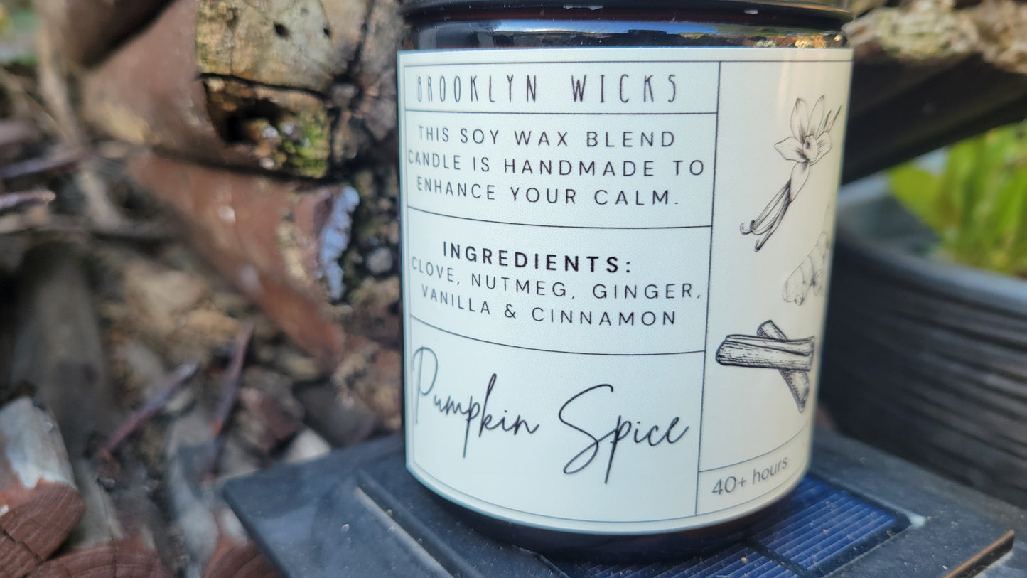 Pumpkin Spice Candle – 8oz Fall Scented Candle | Warm & Spicy Aromas - Brooklyn Wicks Studio