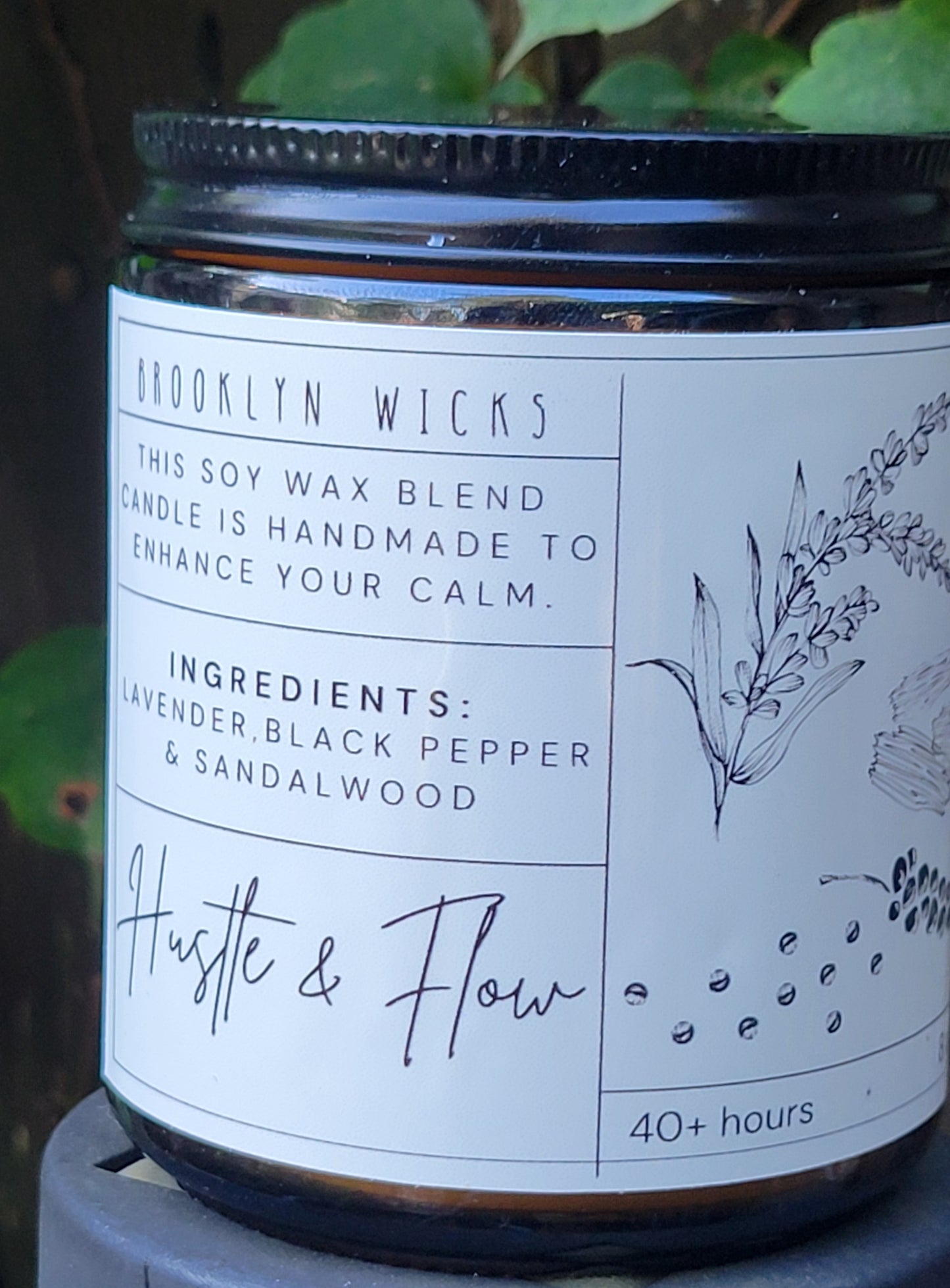 Hustle & Flow – 8oz Scented Candle | Energize Your Grind, Soothe Your Soul - Brooklyn Wicks Studio