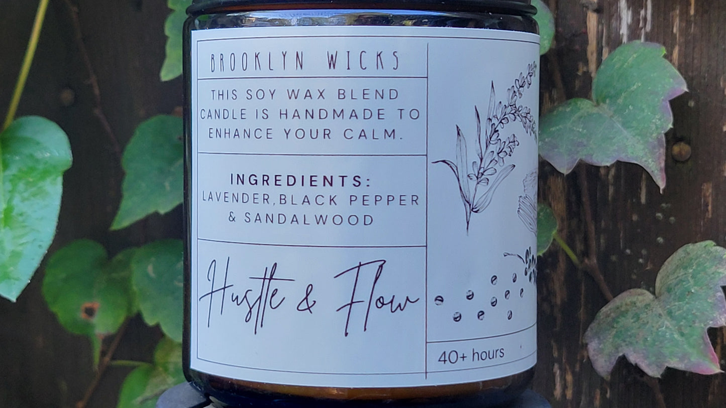 Hustle & Flow – 8oz Scented Candle | Energize Your Grind, Soothe Your Soul - Brooklyn Wicks Studio