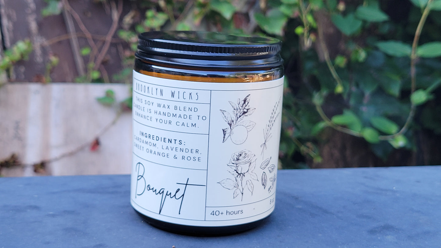 Bouquet – 8oz Scented Candle | Floral Scent - Brooklyn Wicks Studio