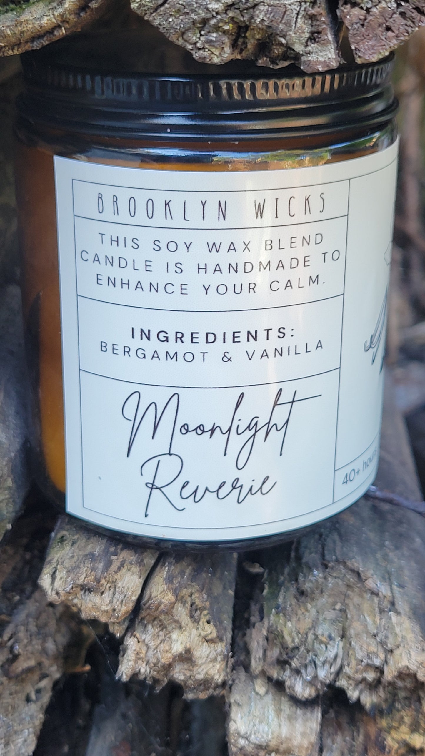 Moonlight Reverie – 8oz Scented Candle | Bergamot & Vanilla - Brooklyn Wicks Studio