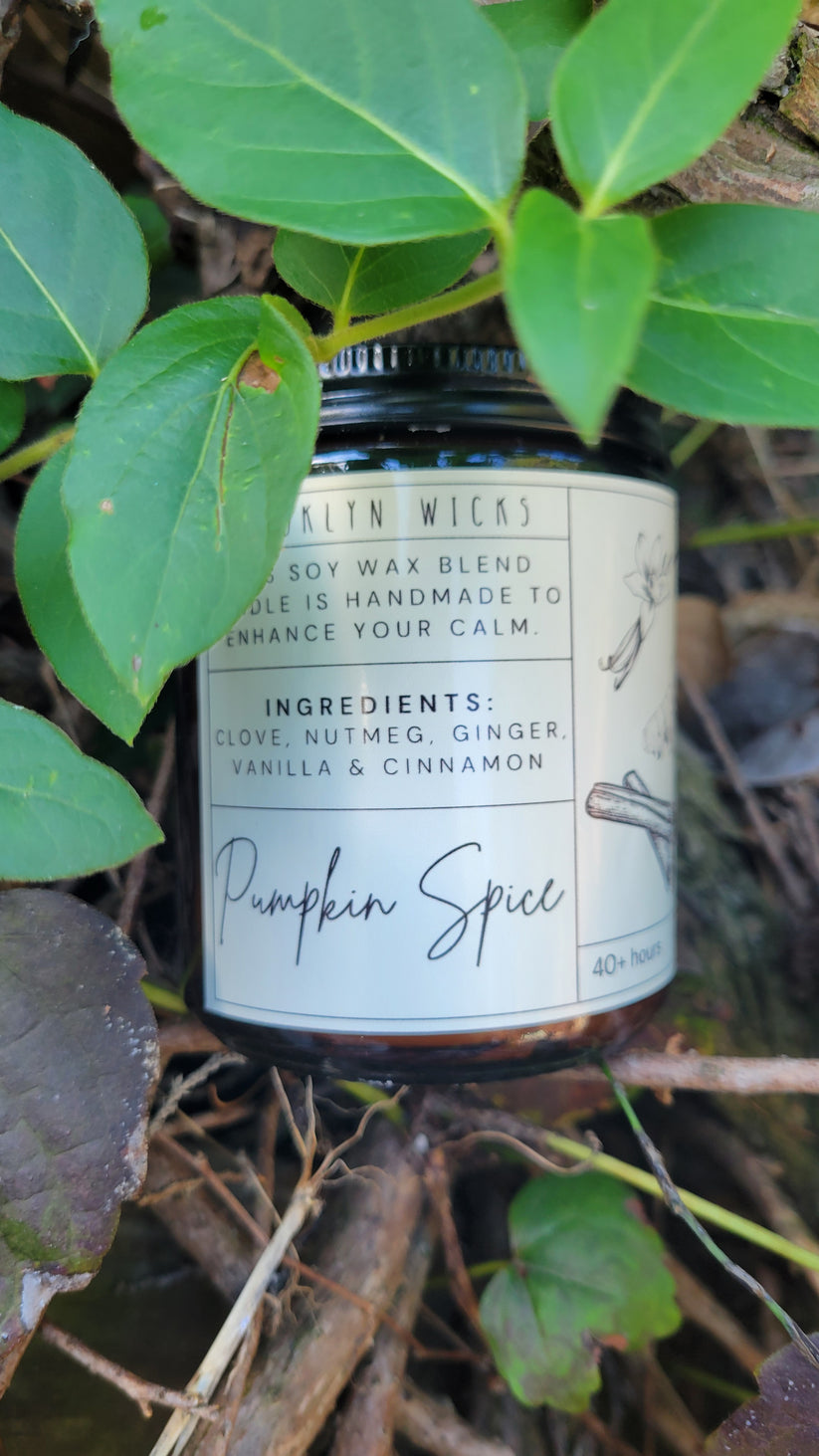 Pumpkin Spice Candle 8oz Fall Scented Candle Warm & Spicy Aromas