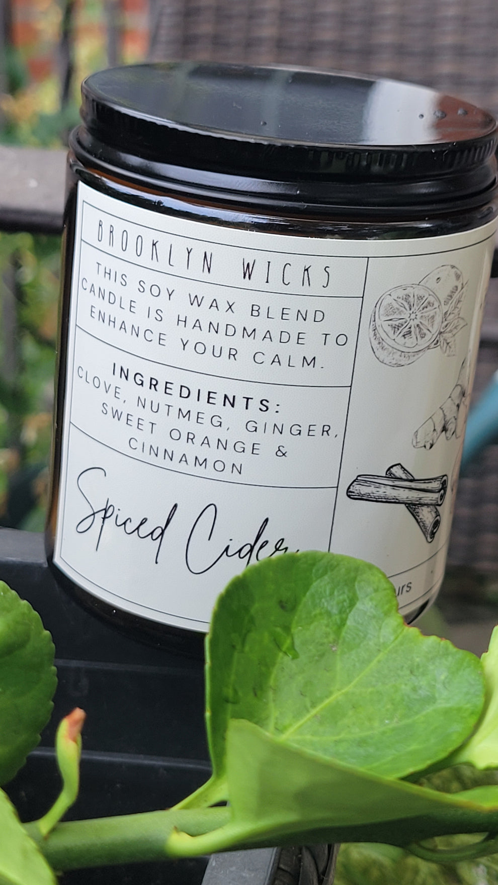 Spiced Cider Candle 8 oz Fall Scented Candle Brooklyn Wicks Studio