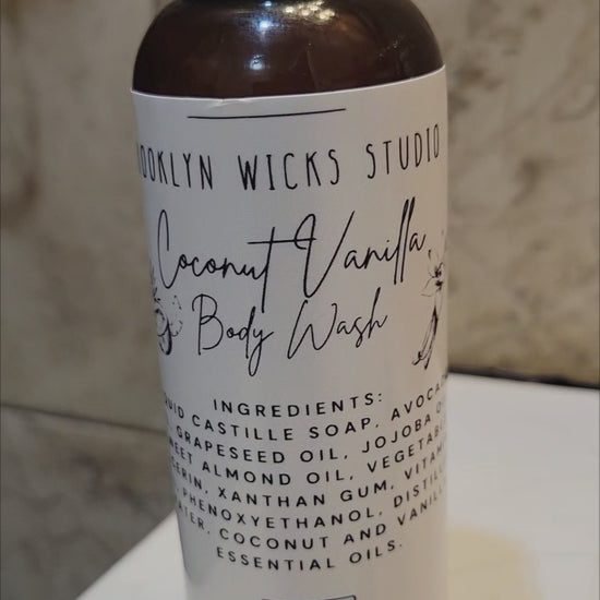 Brooklyn Wicks Studio's Limited Edition Self-Care Kit featuring Coconut & Vanilla Body Wash and Whipped Shea Butter.